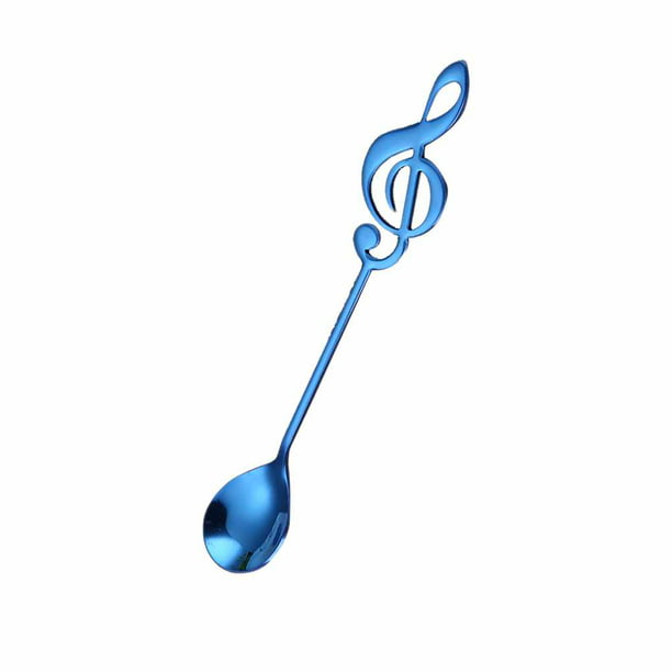 Stainless Steel Musical Note Coffee Stir Ice-cream Scoop Dessert Spoon Tableware 